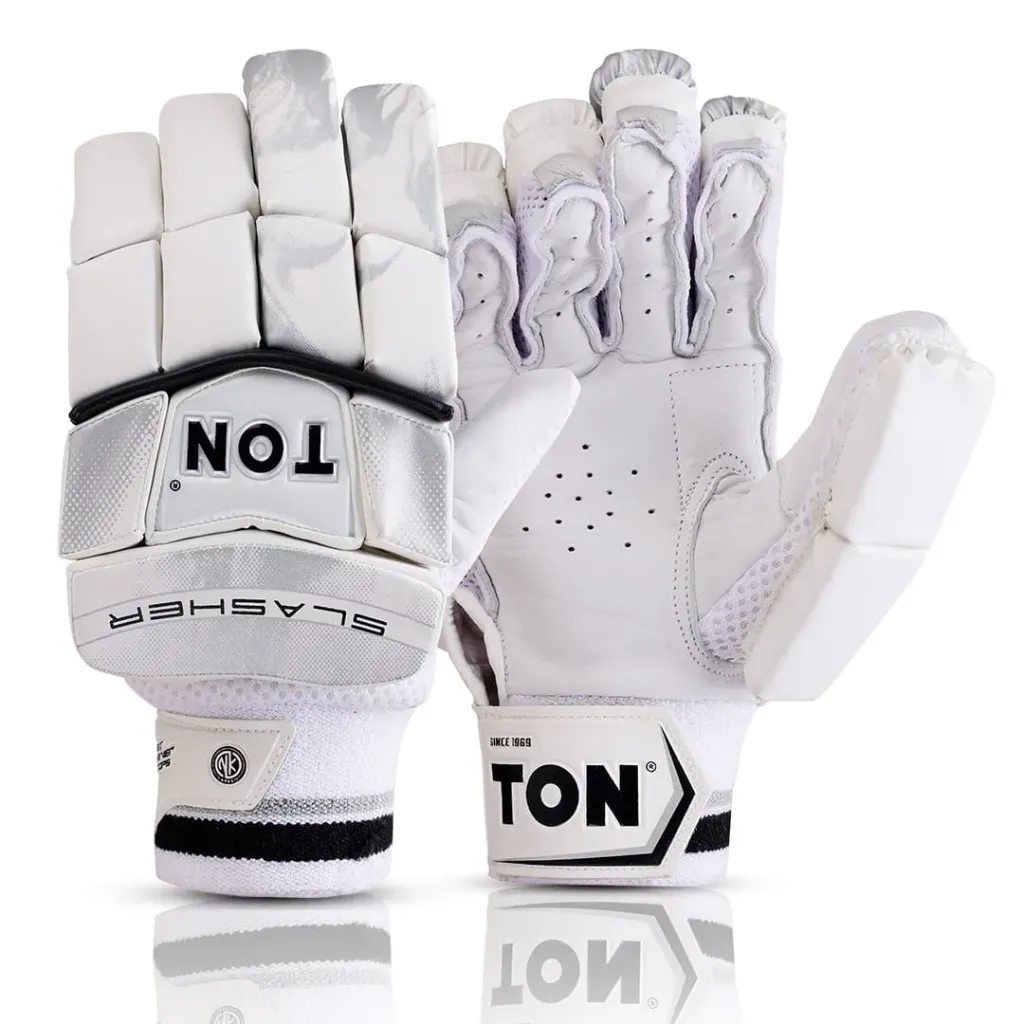 Premium Leather Cricket Batting Gloves for Men – Full Protection (Ton Slasher)