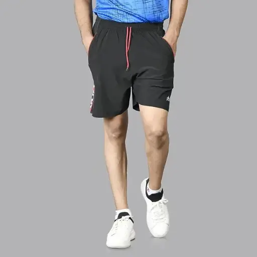 Men Regular Fit NS Sports & Workout Shorts Black ( NS-SP-03)